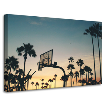 Canvas Print Youth Basketball Sunset 90x60