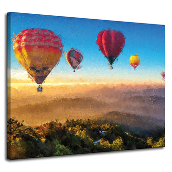 Canvas Print Oil Art Hot Air Balloons 100x80 cm