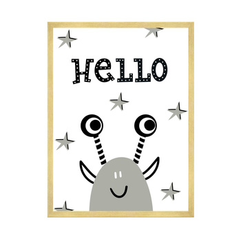 Children's Hellow poster 40X50 cm + gold frame