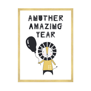 Another amazing year Birthday Poster 30X40 cm + gold frame
