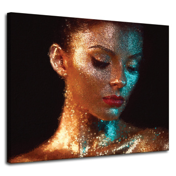 Canvas Print Pensive Woman Water Drops 100x80 cm