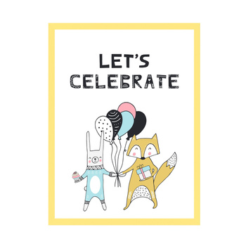 Let's celebrate Birthday Poster_2 24X30 cm + yellow frame