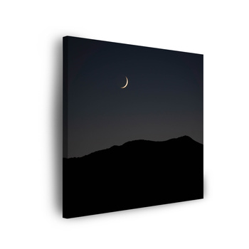 Canvas Print Nature Night Dark Moon Mountains 90x90