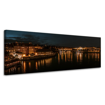 Canvas Print Architecture Prague at Night 120X40 cm