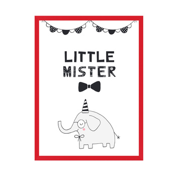Little mister Birthday Poster 40X50 cm + red frame