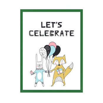 Let's celebrate Birthday Poster_2 24X30 cm + green frame