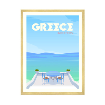 Poster Country of Greece 40X50 cm + gold frame