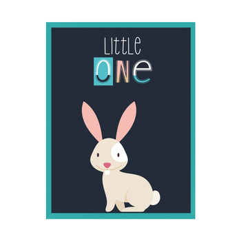 Children's Poster Little One Bunny 21X29.7 cm + turquoise sea frame