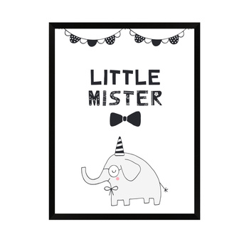 Little mister Birthday Poster 21X29.7 cm + black frame