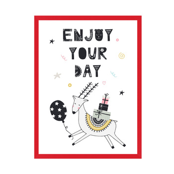 Birthday Poster Enjoy your day 30X40 cm + red frame