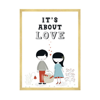 Children's poster It's about love 21X29.7 cm + gold frame
