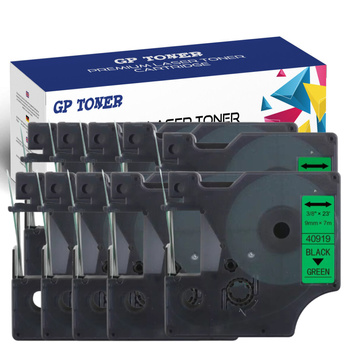 10x DYMO D1 adhesive tape 9mm 7m green black GP-DY40919 x10