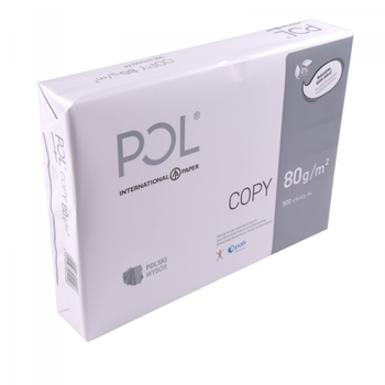 PRINTER PAPER A4 WHITE 80G 500 SHEETS REAM POL COPY PAP-A4-POL80