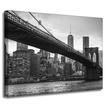 Canvas Print Architecture Manhattan Bridge Black and White 40X30 cm