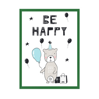 Be happy Birthday Poster 24X30 cm + green frame