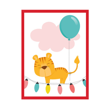 Children's Tigger poster 21X29.7 cm + red frame
