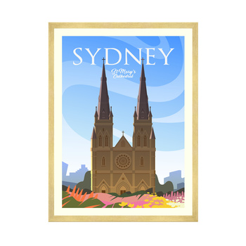 Sydney City poster 40X50 cm + gold frame