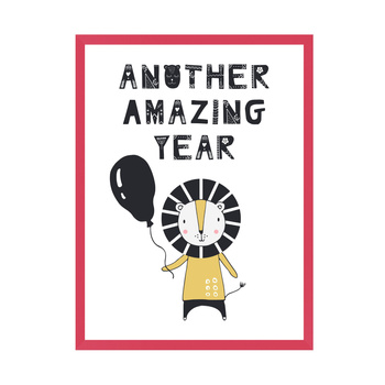 Another amazing year birthday poster 40X50 cm + amaranth frame