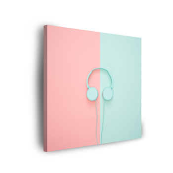 Canvas Print Music Headphones Two-Color 90x90