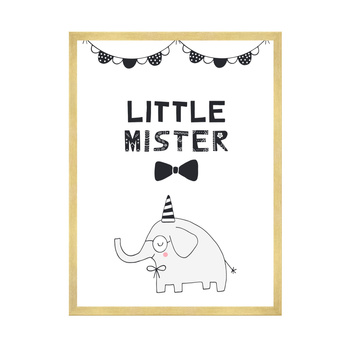 Little mister Birthday Poster 21X29.7 cm + gold frame