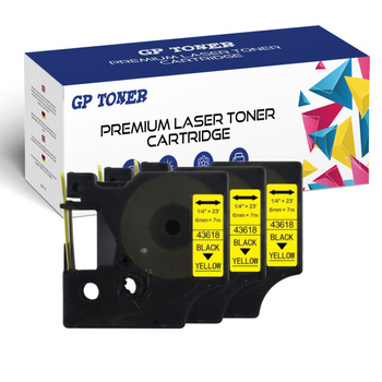 3x DYMO D1 7m 6mm yellow-black tape GP-DY43618 X3