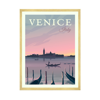 Poster of the City of Venice 40X50 cm + gold frame