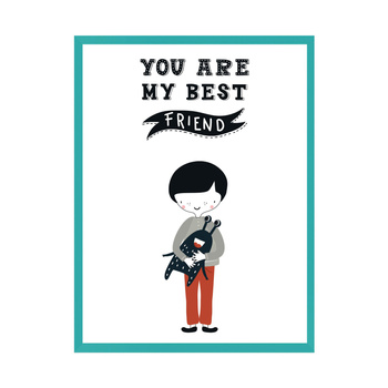Children's poster You are may best friend 21X29.7 cm + frame turquoise sea