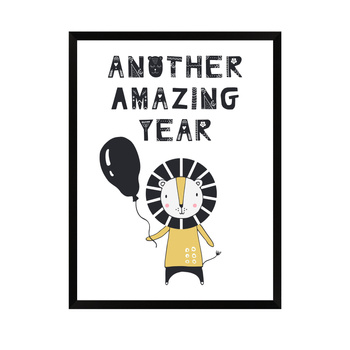 Another amazing year Birthday Poster 24X30 cm + black frame