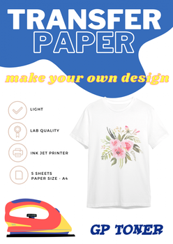 Iron-on transfer paper a4 for light T-shirts 5 sheets PAP-WTT120