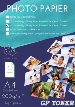 Double Sided Photo Paper Glossy Cast Coated A4 200g 50 pcs PAP-A4-FOTO200*50DU