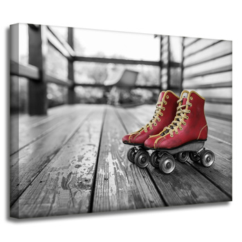 Canvas Print Vintage Red Roller Skates 40x30 cm