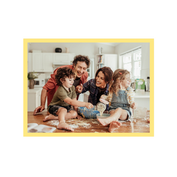 Your photo as a poster + yellow frame 30x24 cm