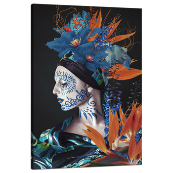 Canvas Print Painted Woman Nature Nature 80x120 cm