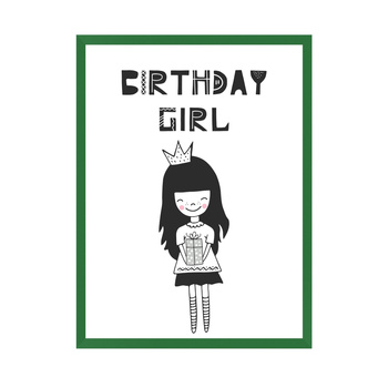 Birthday Poster Birthday girl 40X50 cm + green frame