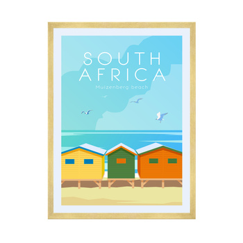 Poster South Africa countries 40X50 cm + gold frame