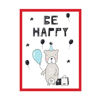 Be happy Birthday Poster 40X50 cm + red frame
