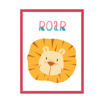 Children's Roar poster 40X50 cm + amaranth frame