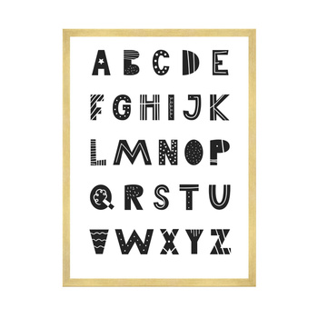 Poster Children's Alphabet 40X50 cm + gold frame