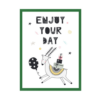 Birthday Poster Enjoy your day 40X50 cm + green frame