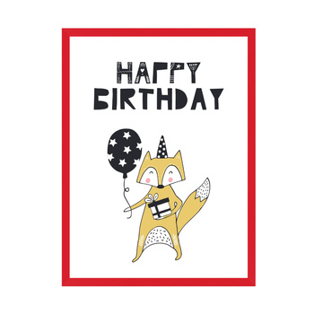 Birthday Poster Happy birthday 40X50 cm + red frame