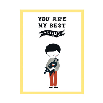 Children's poster You are may best friend 21X29.7 cm + yellow frame