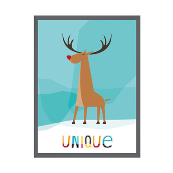 Children's Unique poster 50X70 cm + gray stone frame