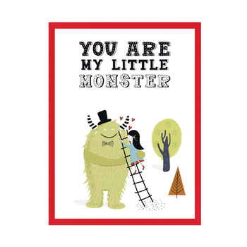 Children's poster You are my little monster 21X29.7 cm + red frame