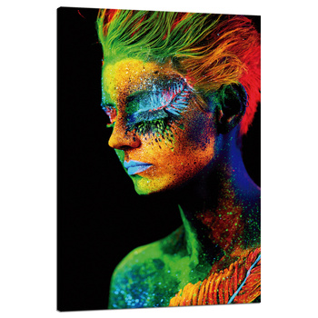 Canvas Print Colorful Woman Hair Colors Painting 80x120 cm