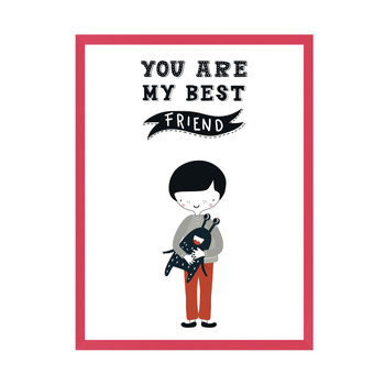 Children's poster You are may best friend 40X50 cm + amaranth frame
