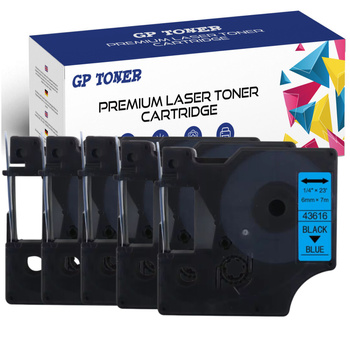 5X DYMO D1 tape 6 mm 7 m blue black GP-DY43616 x5