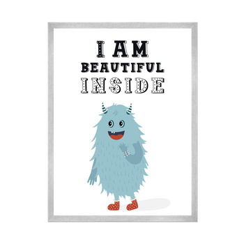 Children's poster I am beautiful inside 40X50 cm + silver frame