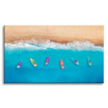 Canvas Print Boats on the Shore Sand Water 100x80 cm