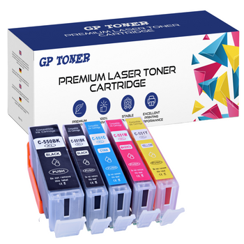 Set of 5x Replacement inks for Canon Pixma iP7250 MG6400 MG6650 GP-C550XL CMYK