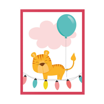 Children's Tigger poster 24X30 cm + amaranth frame